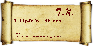 Tulipán Márta névjegykártya