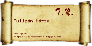 Tulipán Márta névjegykártya